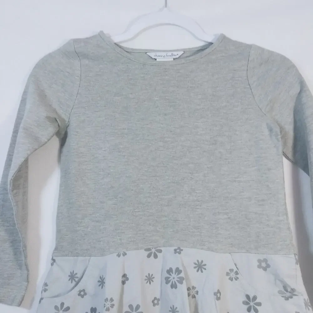 Chasing Fireflies Gray Cozy Dress With Pockets Size Girls 7/8